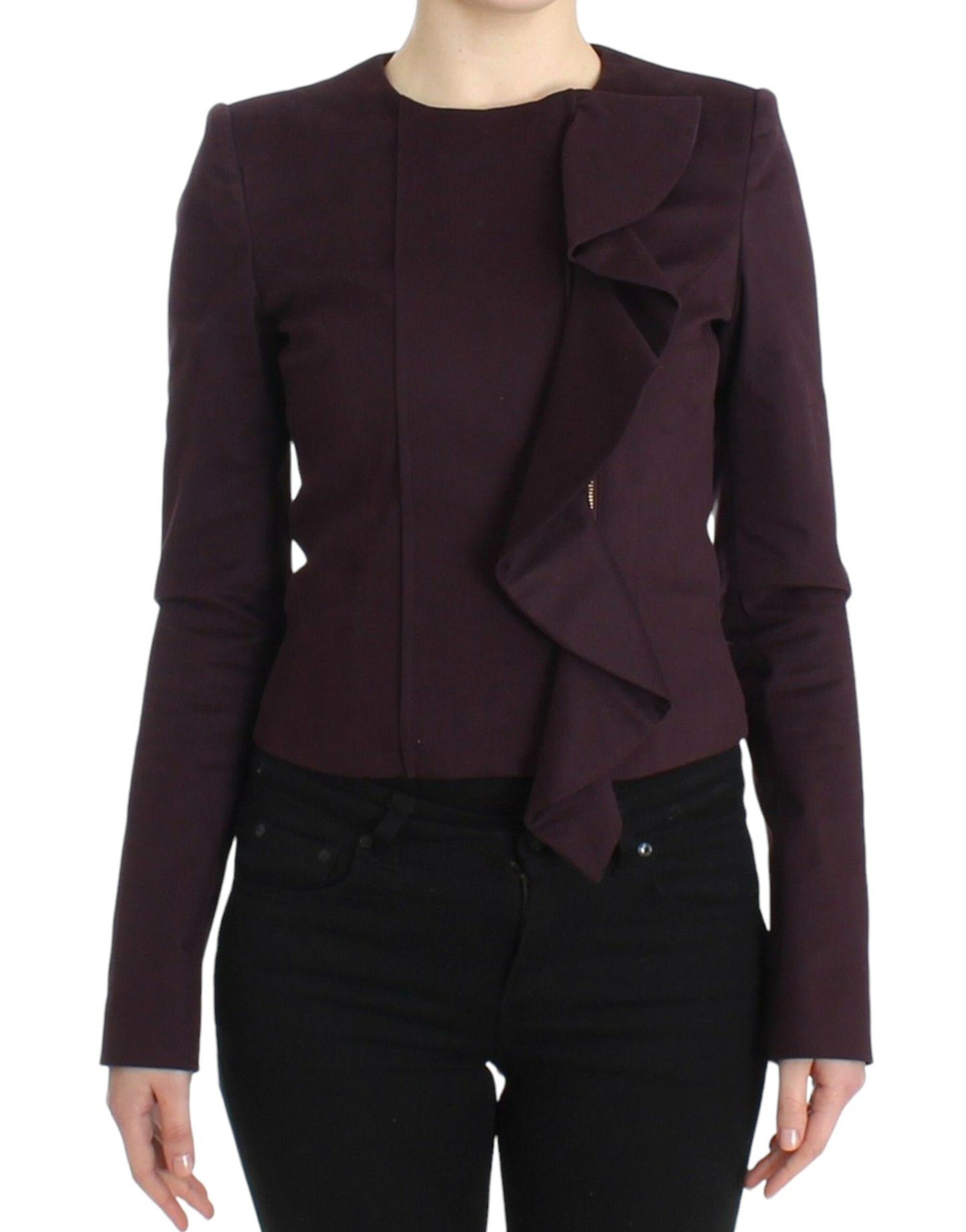 Veste froncée violette, manteau, blazer court