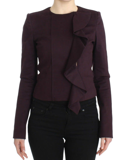 Veste froncée violette, manteau, blazer court