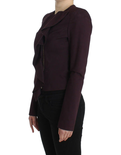 Veste froncée violette, manteau, blazer court