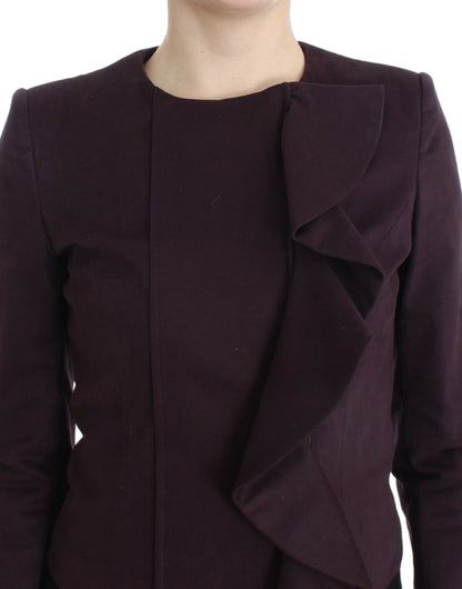 Veste froncée violette, manteau, blazer court