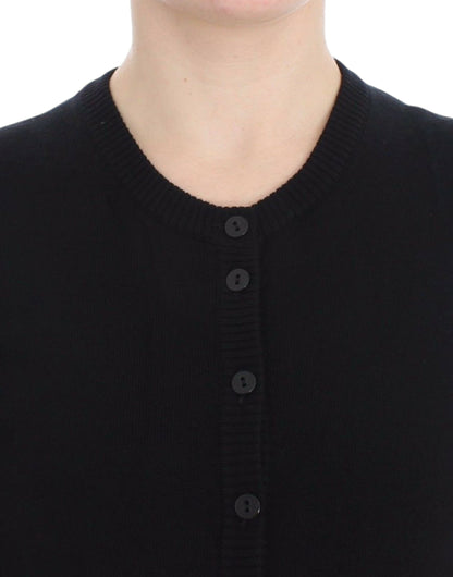 Haut cardigan boutonné en laine noir