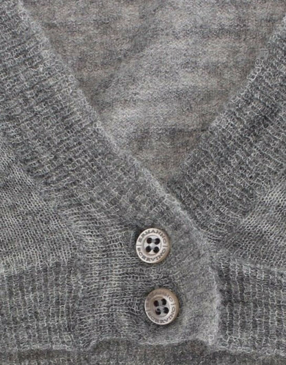 Cardigan maglione bolero grigio lavorato a maglia lingerie