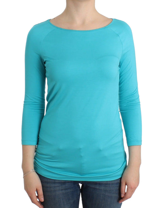 Ermanno Scervino Elegant Blue Modal Blend Top