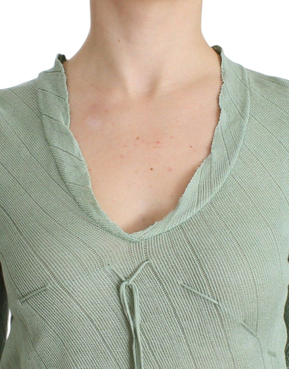 Grüne, leichte Strickpullover-Bluse