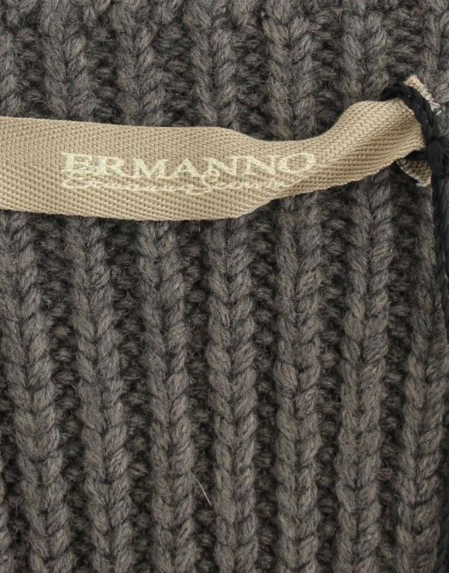 Maglione lavorato a maglia in lana merino con top in maglia grigia