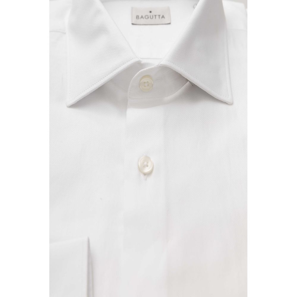 Bagutta White Cotton Men Shirt