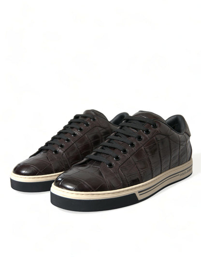 Elegante Low-Top-Sneakers aus exotischem Leder