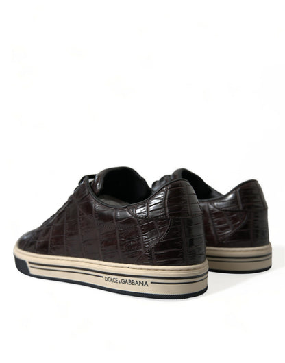 Elegante Low-Top-Sneakers aus exotischem Leder