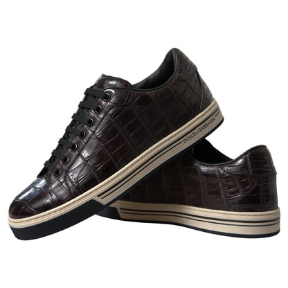 Elegante Low-Top-Sneakers aus exotischem Leder