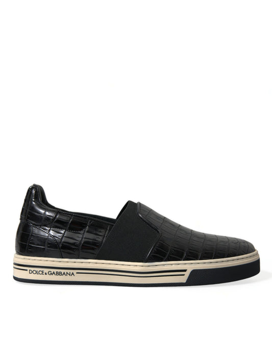 Elegante Low-Top-Sneakers aus Krokodilleder