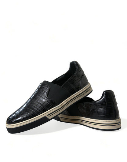 Elegante Low-Top-Sneakers aus Krokodilleder