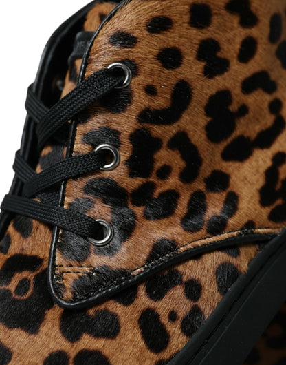 Elegante Mid-Top-Sneakers mit Leopardenmuster