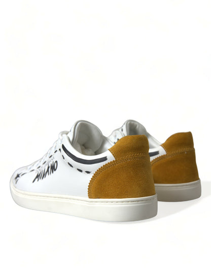 Schicke weiße Low Top Leder-Sneakers