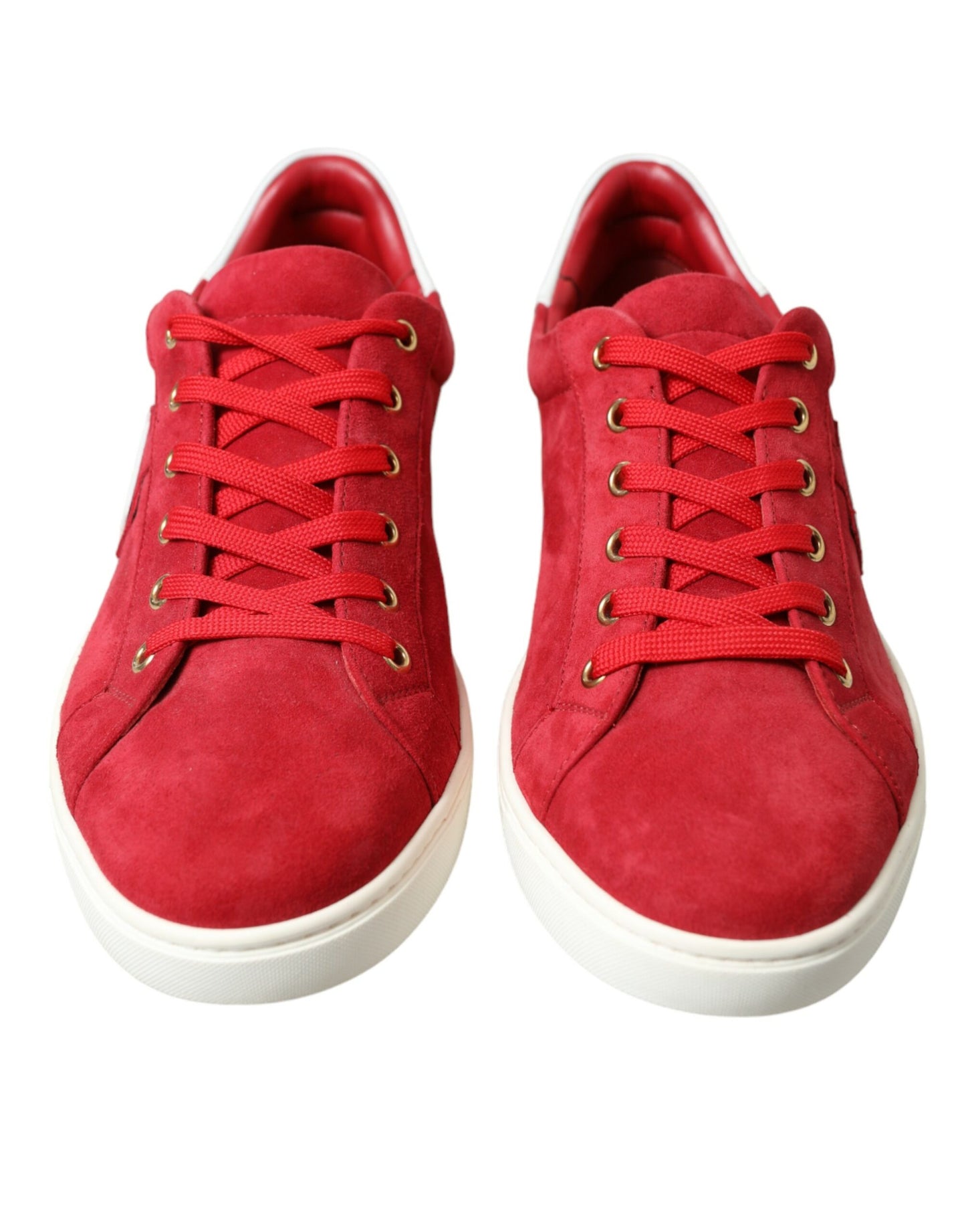 Elegante rote und weiße Low Top Sneakers