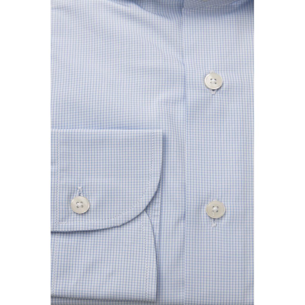 Bagutta Light Blue Cotton Men Shirt