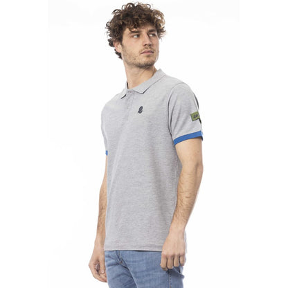 Elegantes graues Kurzarm-Poloshirt