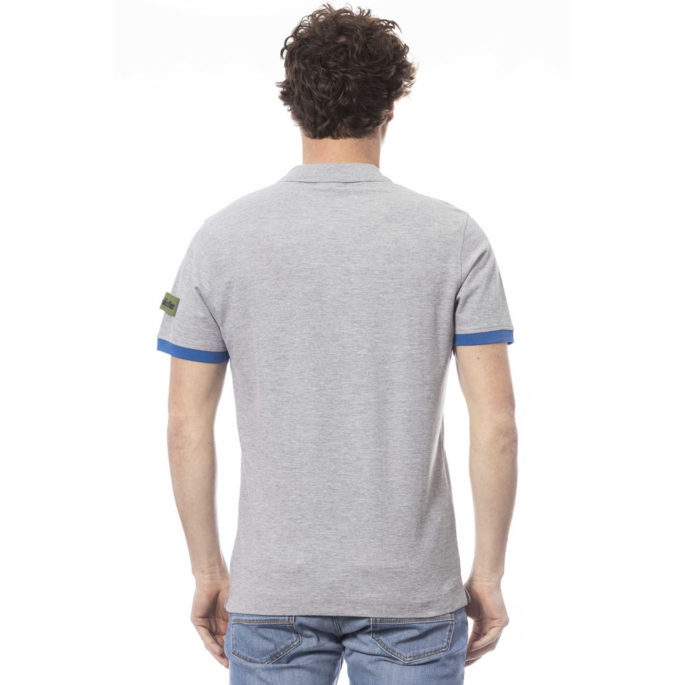 Elegantes graues Kurzarm-Poloshirt