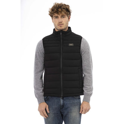 Black Polyester Men Vest