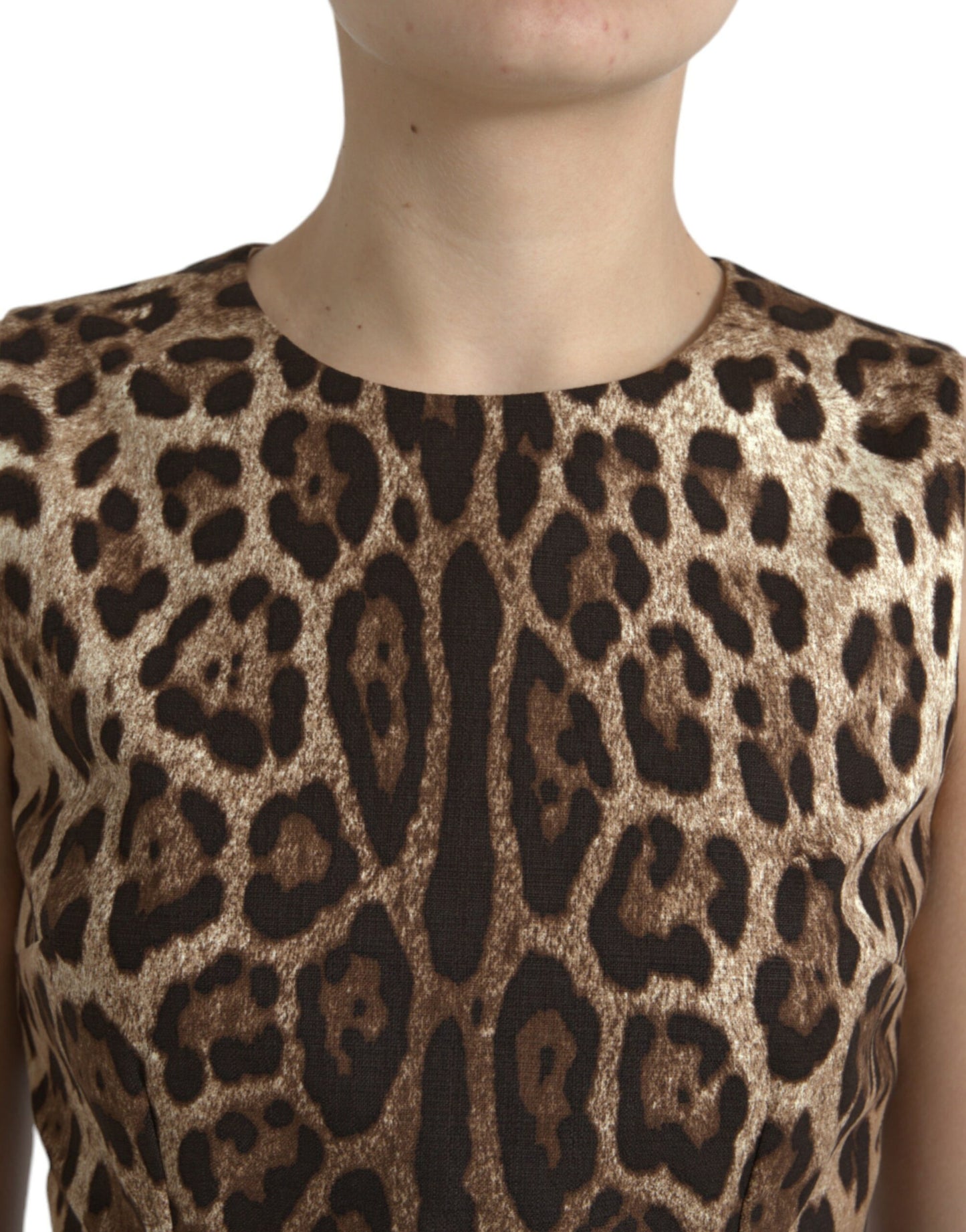 Sleek Leopard Print Silk-Blend Tank Top