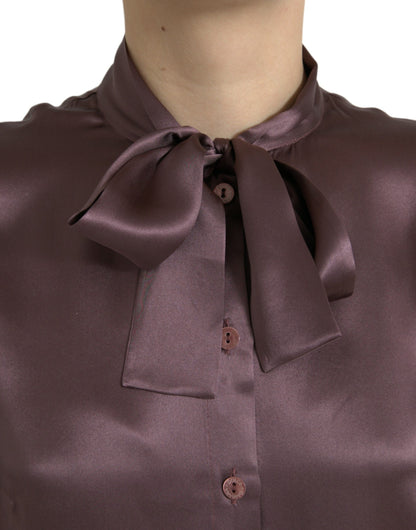 Elegante Seidenbluse mit Ascot-Kragen