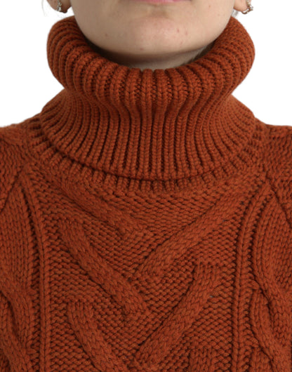 Eleganter brauner Rollkragenpullover aus Wolle