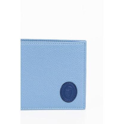 Elegante hellblaue Lederbrieftasche