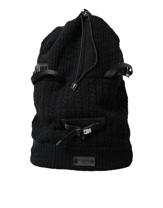 Eleganter Rucksack aus Tricot-Wollmischung in Schwarz