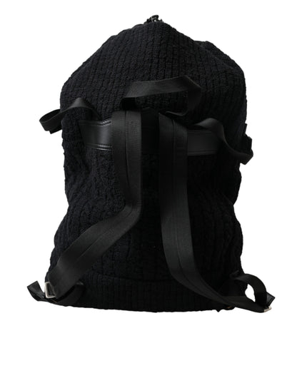 Eleganter Rucksack aus Tricot-Wollmischung in Schwarz