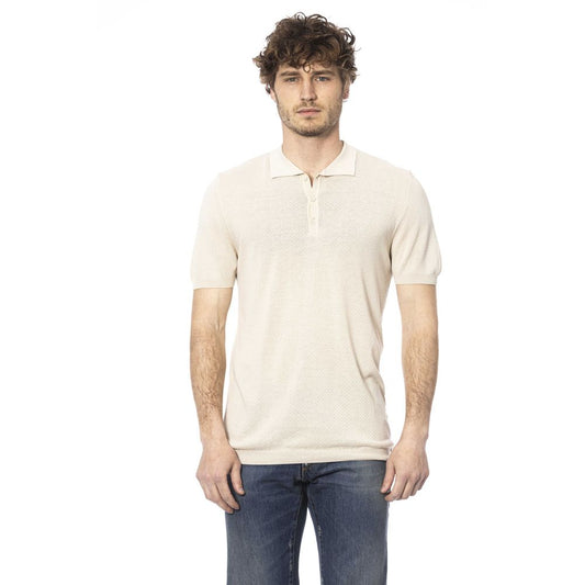 Beige Cotton Polo for the Elegant Gentleman