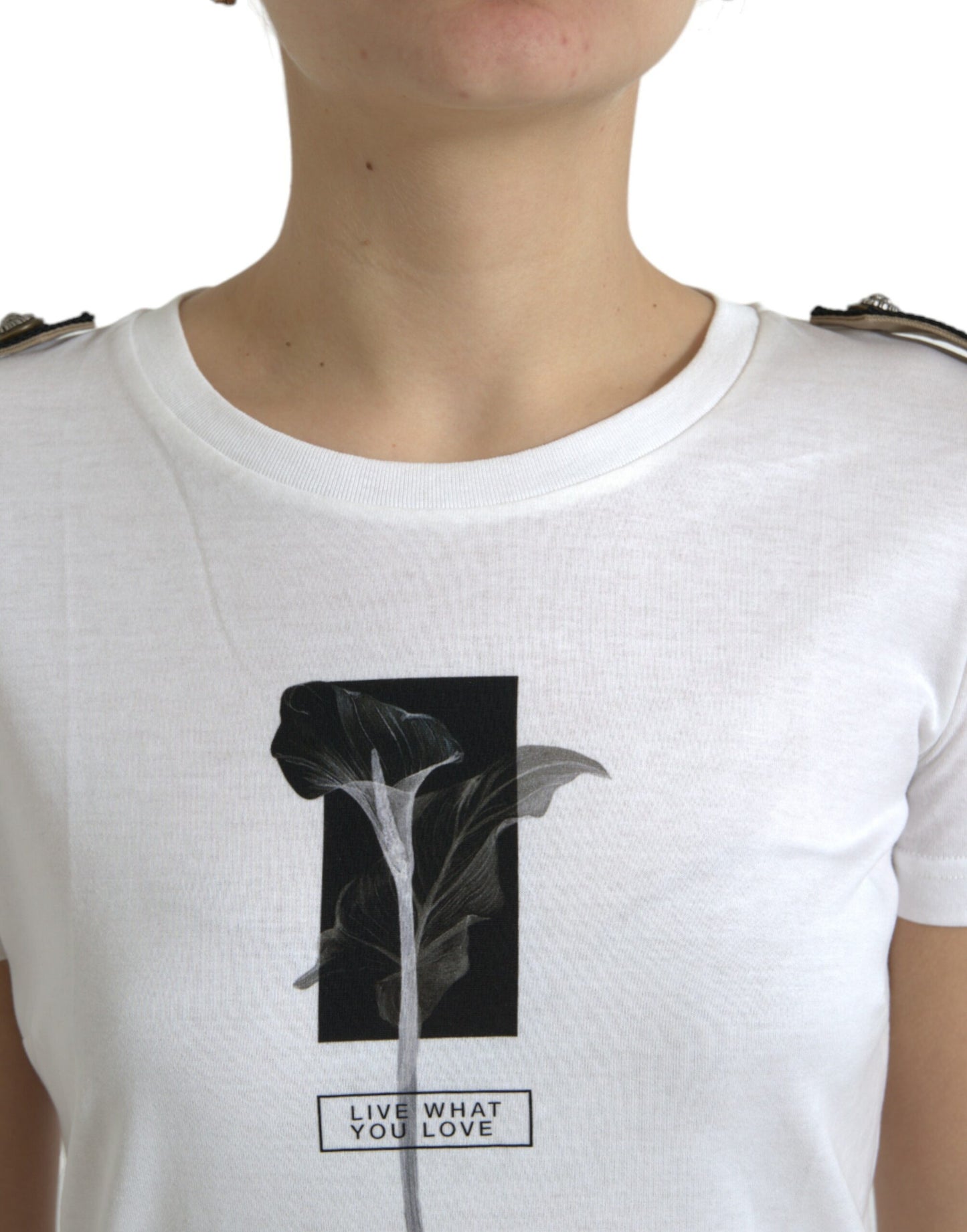 Elegantes monochromes T-Shirt mit Rundhalsausschnitt