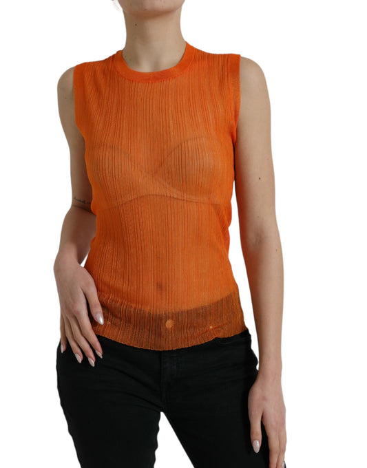 Schickes, oranges Tanktop mit Rundhalsausschnitt