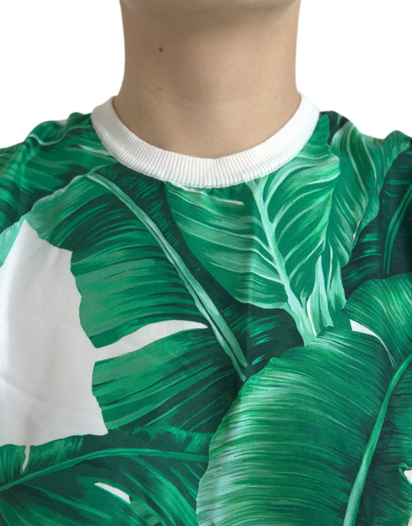 Silk Banana Leaf Print Tank Top