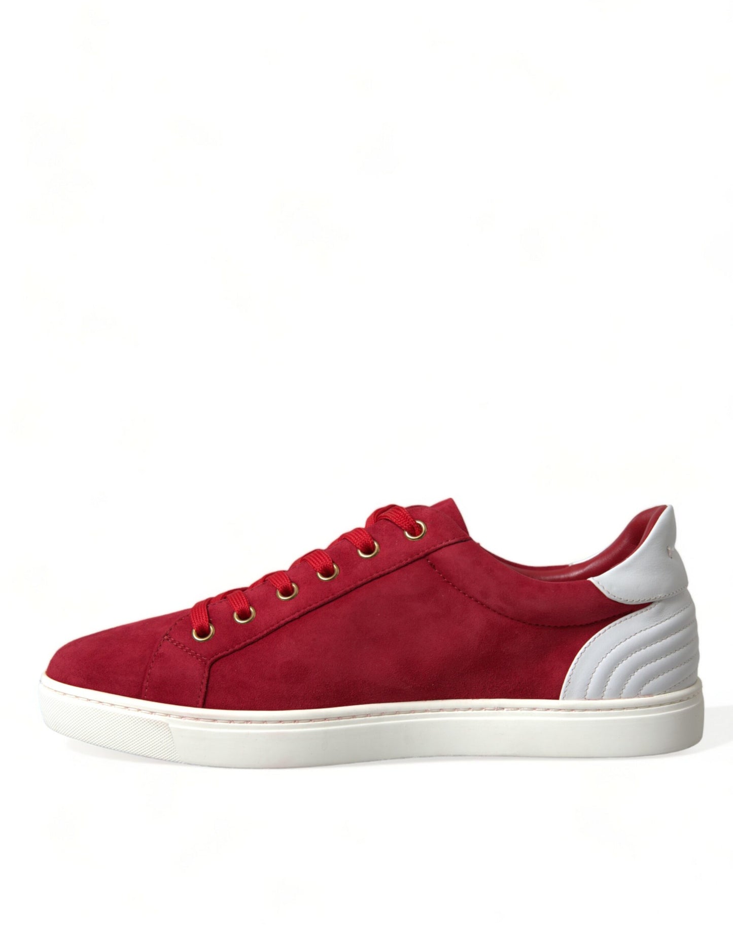 Elegante rot-weiße Leder-Sneakers