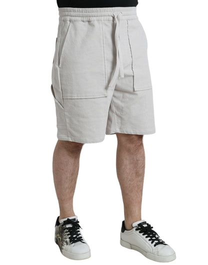 Beige Bermudashorts aus Baumwollcord für Herren