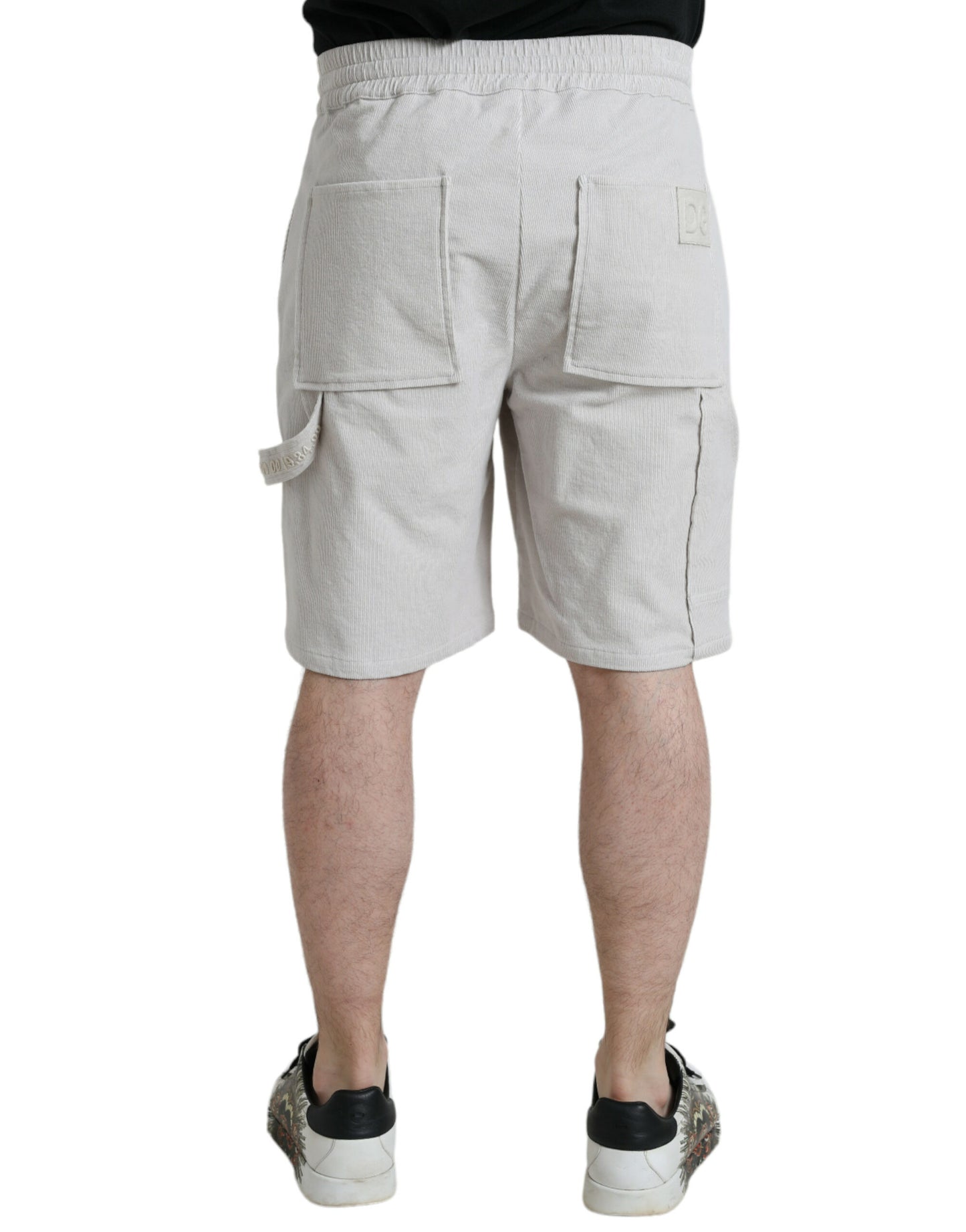 Beige Bermudashorts aus Baumwollcord für Herren