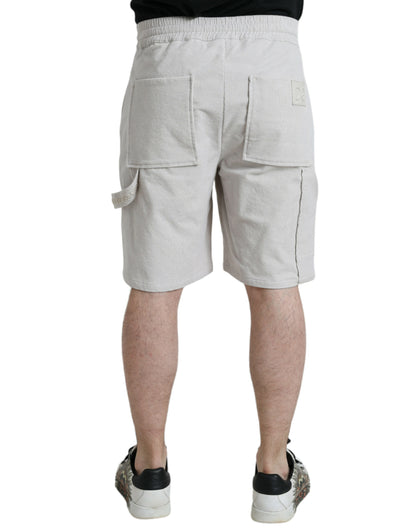 Beige Bermudashorts aus Baumwollcord für Herren