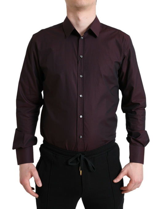 Dolce & Gabbana Elegant Maroon Martini Dress Shirt