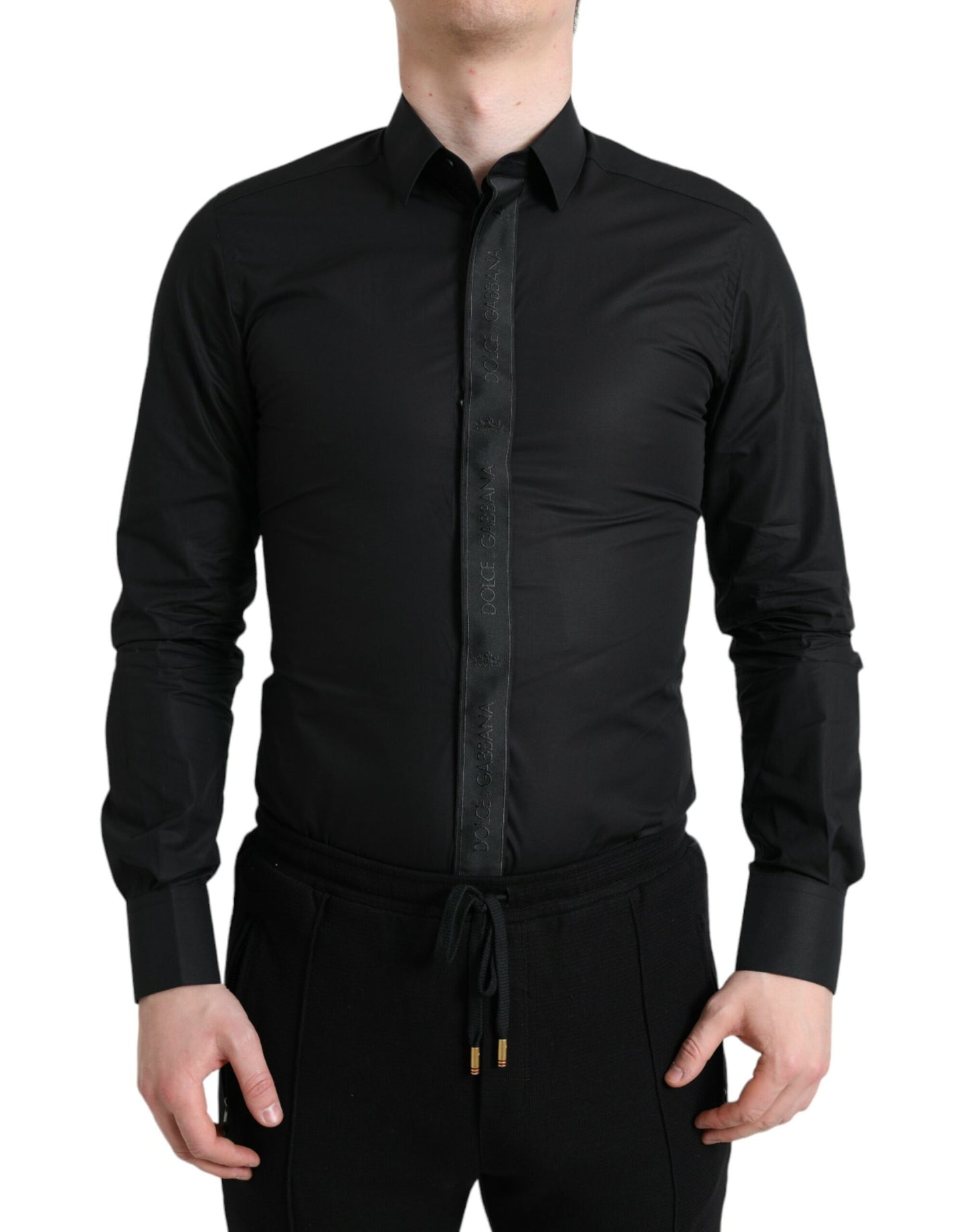 Elegantes schwarzes Slim Fit Hemd