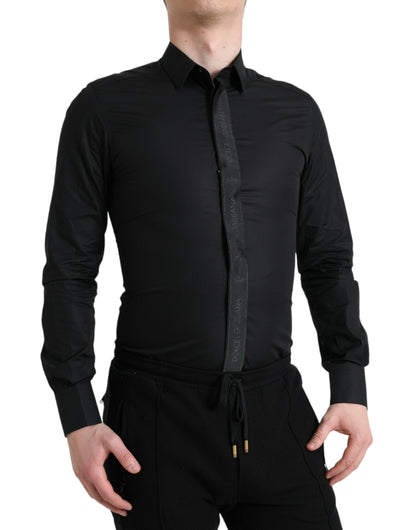 Elegantes schwarzes Slim Fit Hemd