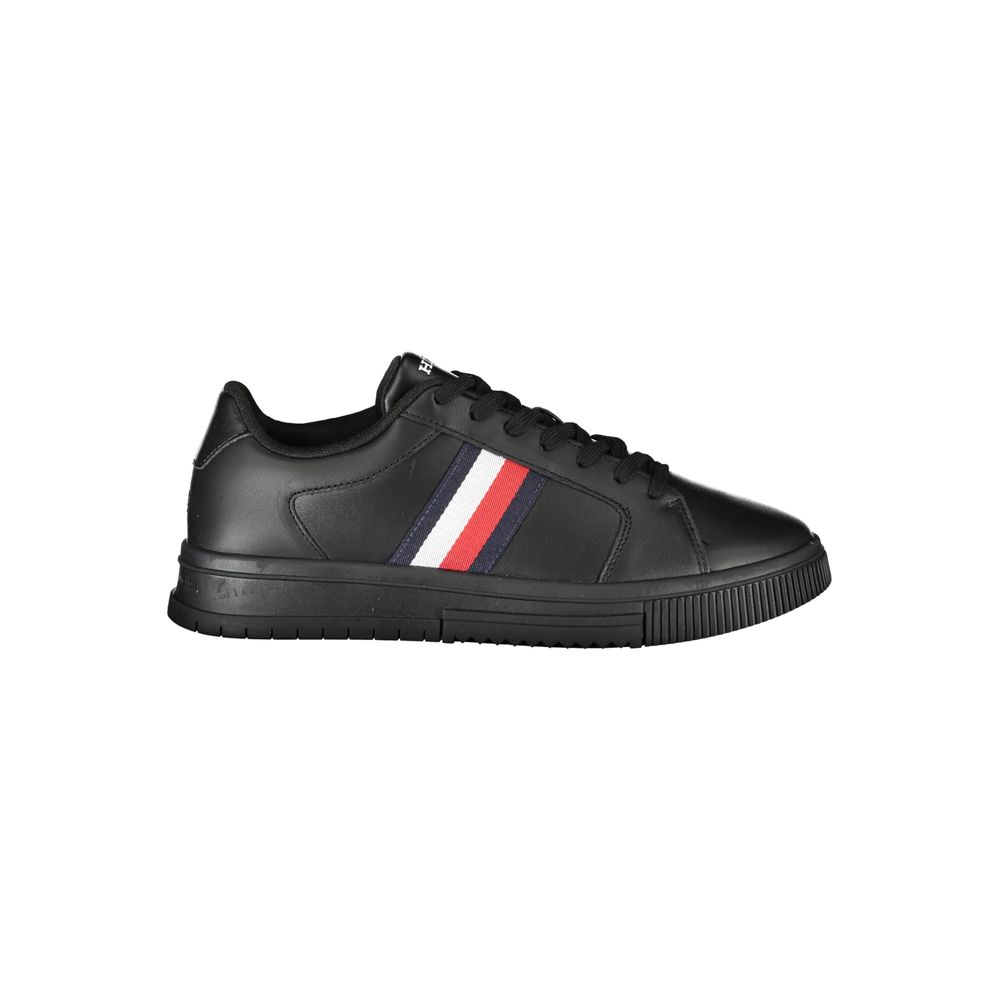 Tommy Hilfiger Black Leather Men Sneaker