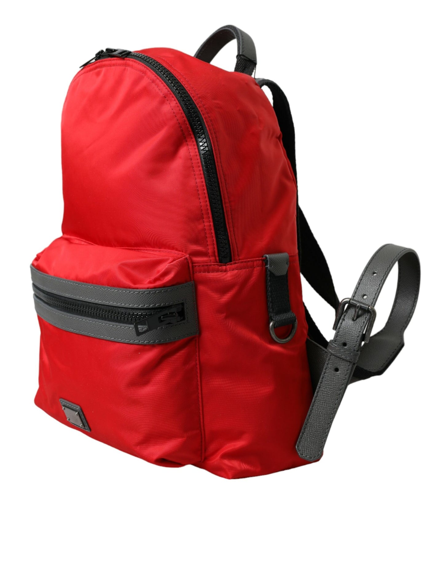 Eleganter roter Nylon-Leder-Rucksack