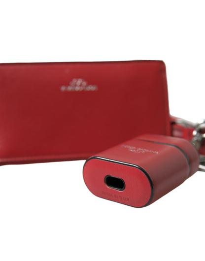 Dolce & Gabbana Elegant Red Leather Airpods Case