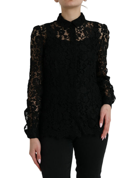 Elegant Floral Lace Blouse Top