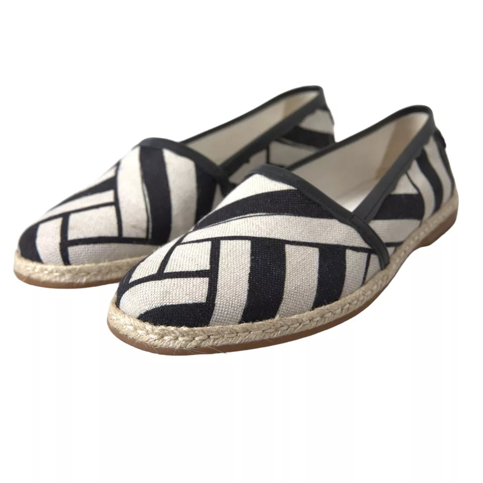 Elegante Espadrilles aus gestreiftem Leder