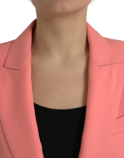 Schicker rosa Blazer mit steigendem Revers