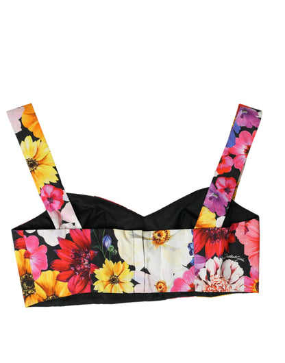 Exquisites Bustier-Crop-Top mit Blumenmuster