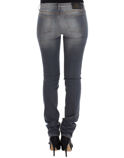 Graue Slim-Jeans-Jeanshose mit schmalem Bein und Stretch