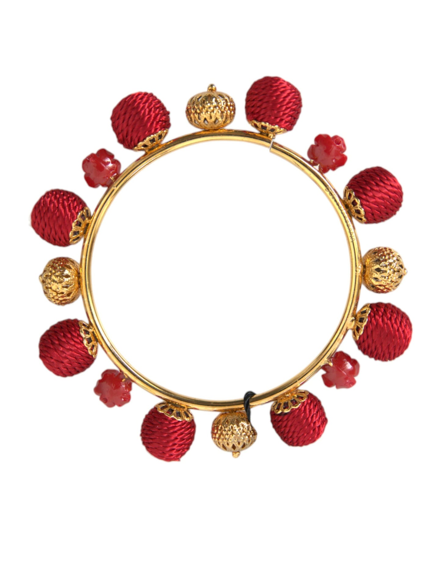 RUNWAY Sicilia Natale Rosen Armband aus goldenem Messing in Rot