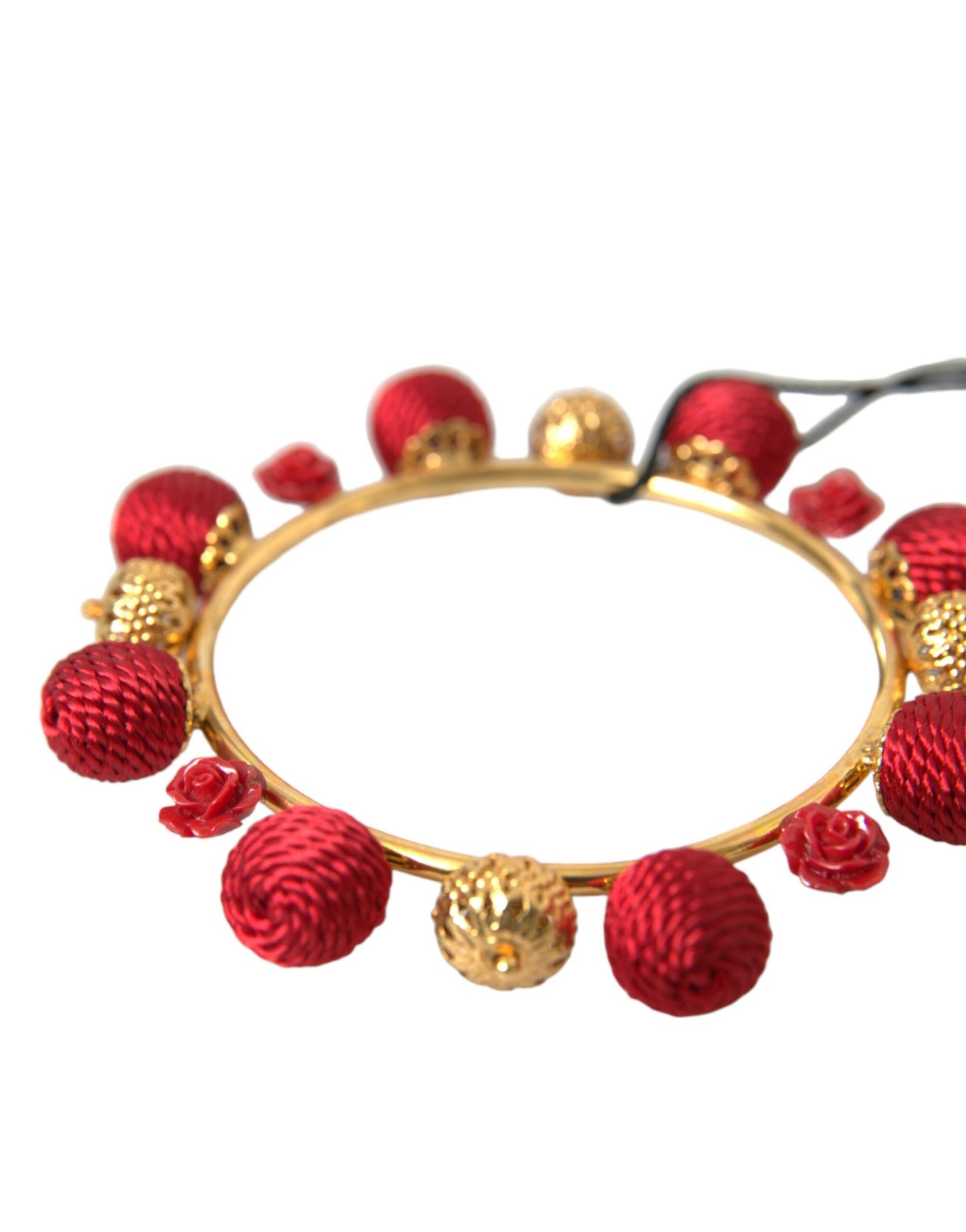 RUNWAY Sicilia Natale Rosen Armband aus goldenem Messing in Rot