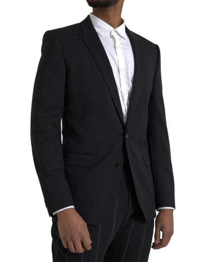 Schwarzer MARTINI Slim Fit Jacke Mantel Blazer